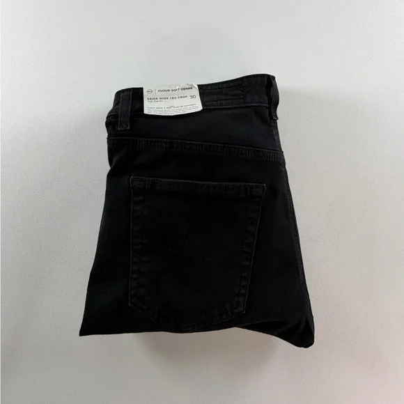 AG Saige Wide Leg Crop High-Rise Fit Size 30 Color Black - Picture 16 of 16
